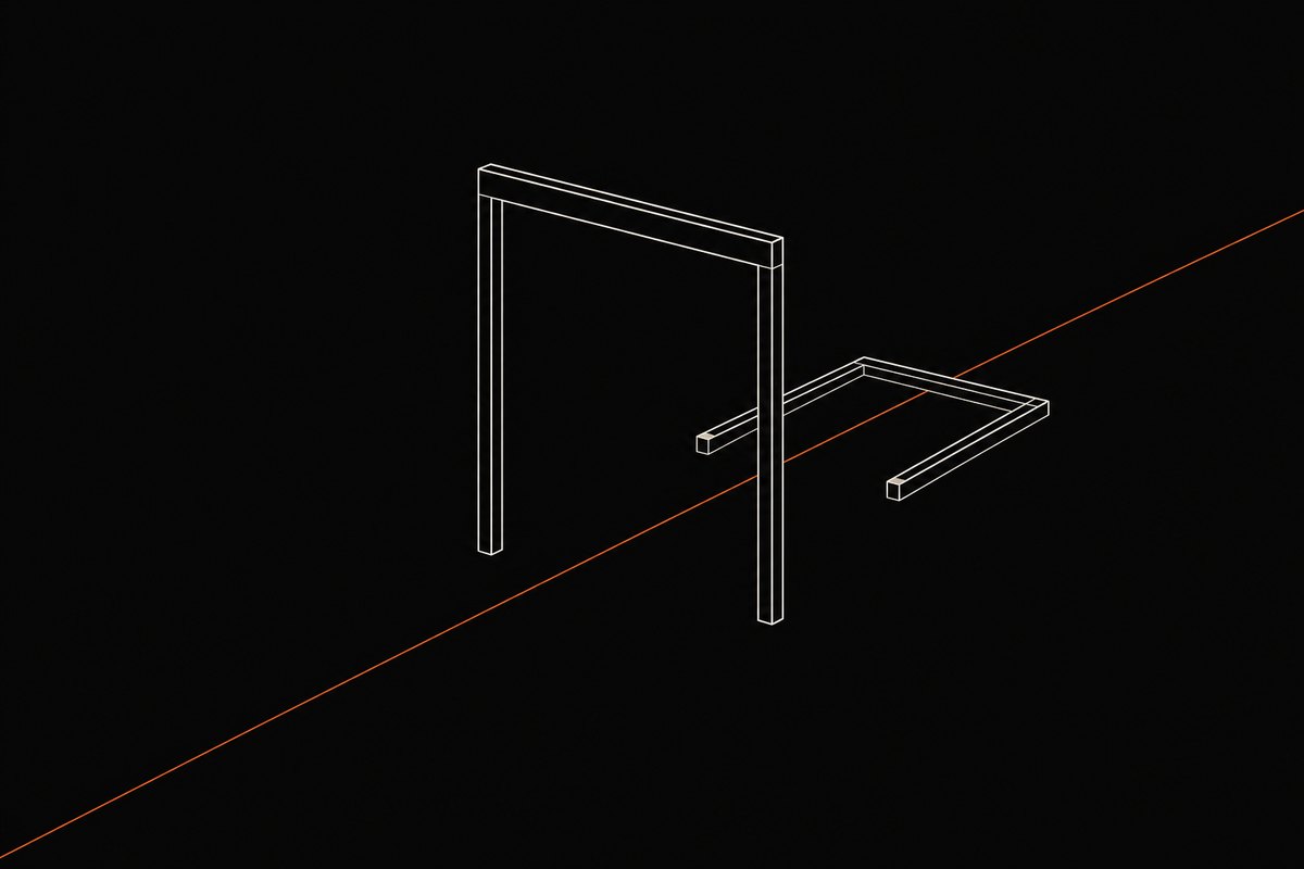 A thin thread slipping through a gate that is already standing open, while a second gate behind it never rises